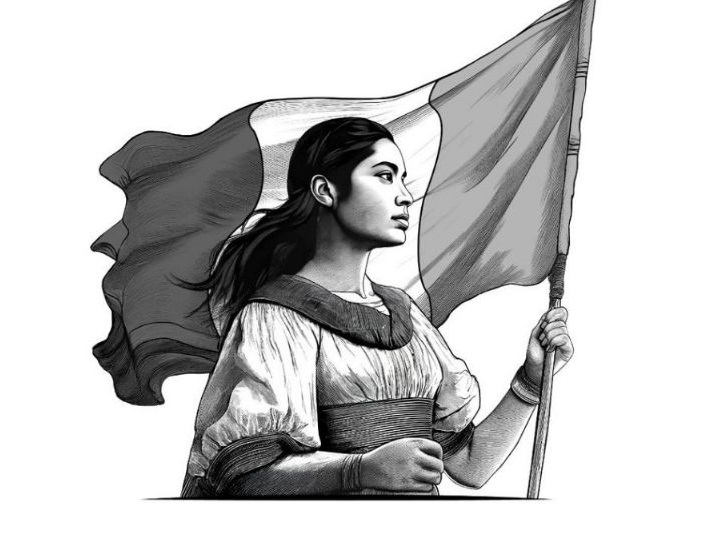 Mujer con Bandera